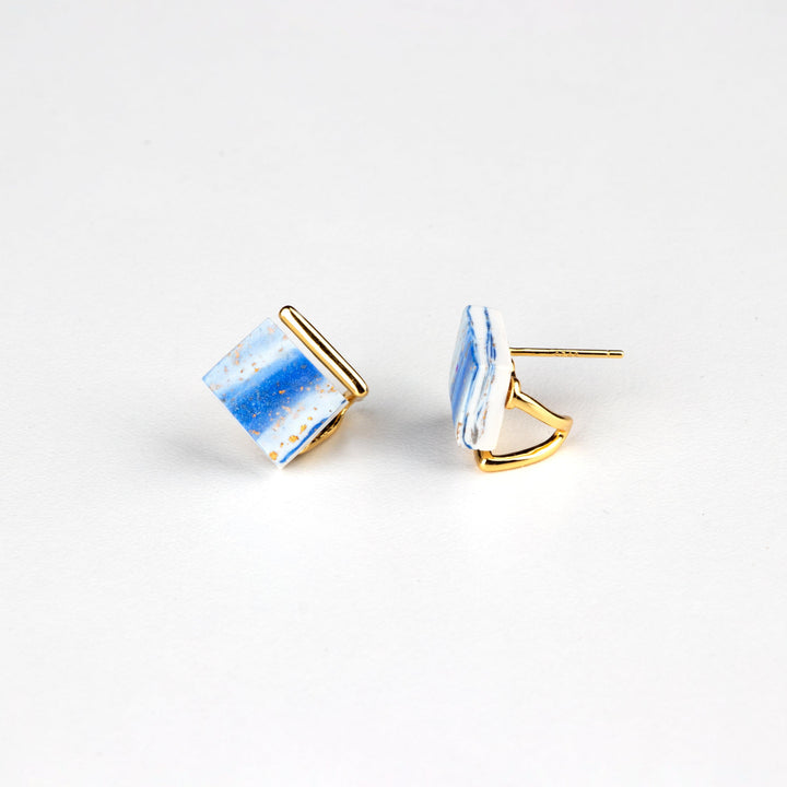 Fancy Stud Earrings - Gold Watercolour - Jesnomi