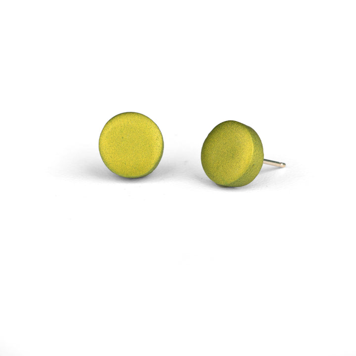 True Color Simple Stud Earrings - Metallic Green - Jesnomi